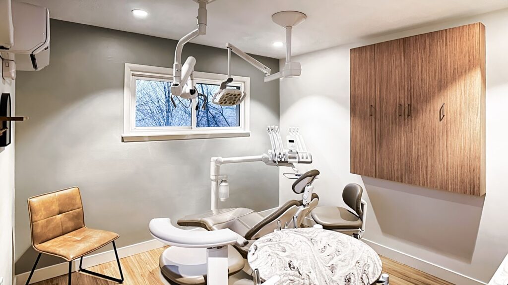 Private exam room designed for comfort and functionality in Holland Dental.