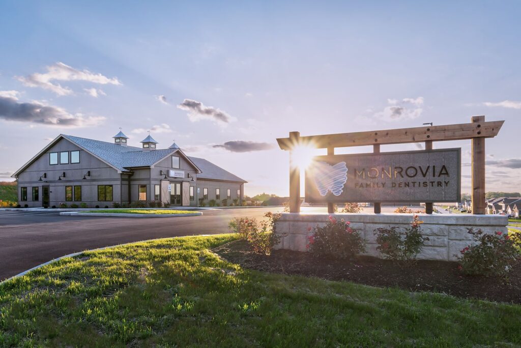 Dental office construction and planning project featuring curated exterior design by Indianapolis architects.