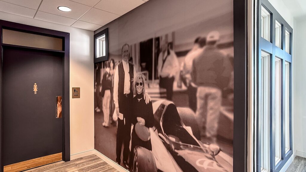 Wall mural featuring vintage black-and-white photography.